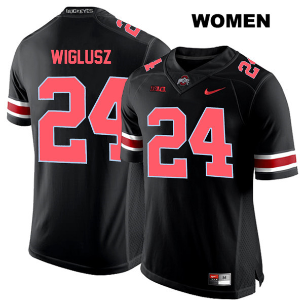 Ohio State Buckeyes Women's Sam Wiglusz #24 Red Number Black Authentic Nike College NCAA Stitched Football Jersey TZ19R35VU